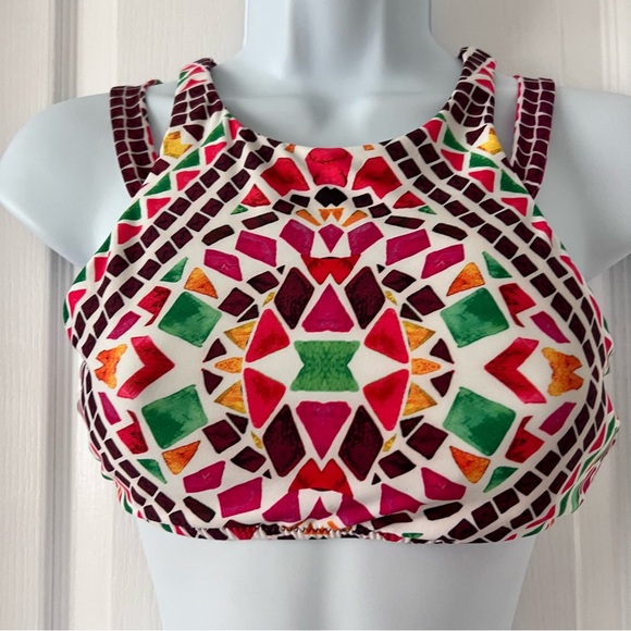 BECCA Valencia Multicolor Geometric Bikini Top